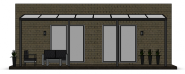 Preview: Überdachung mit 16 mm Polycarbonat, 8 x 2,5 m
